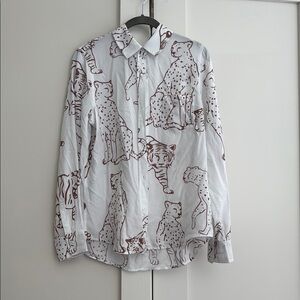 Rails White Animal Print button down Shirt